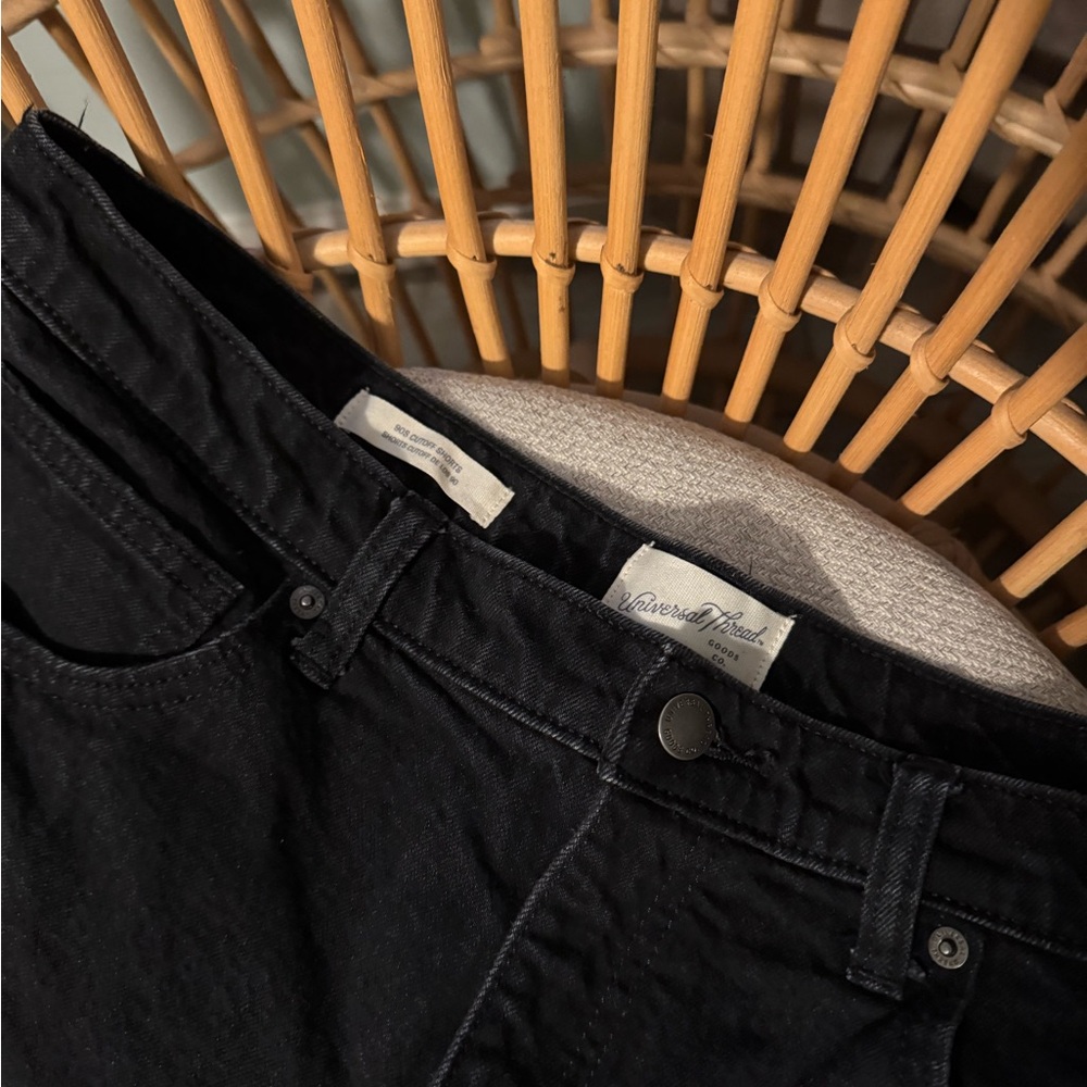 Universal Thread Black Jean Shorts Distressed Hem - Picture 3 of 5